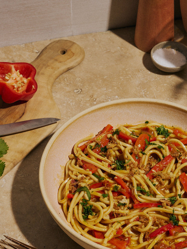 Coconut Curry Noodles with Bell Pepper