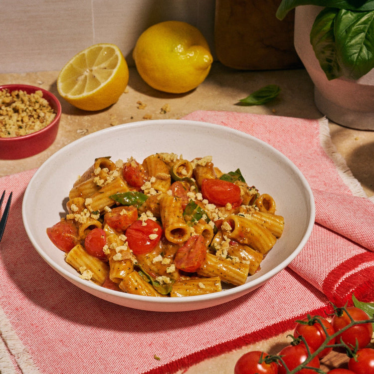 Spicy Tomato Rigatoni with Cherry Tomatoes