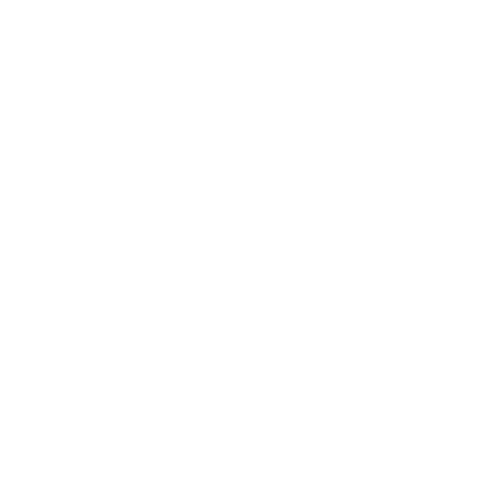 White line illustration of a piece of cavatappi pasta, designed for display on a dark background.