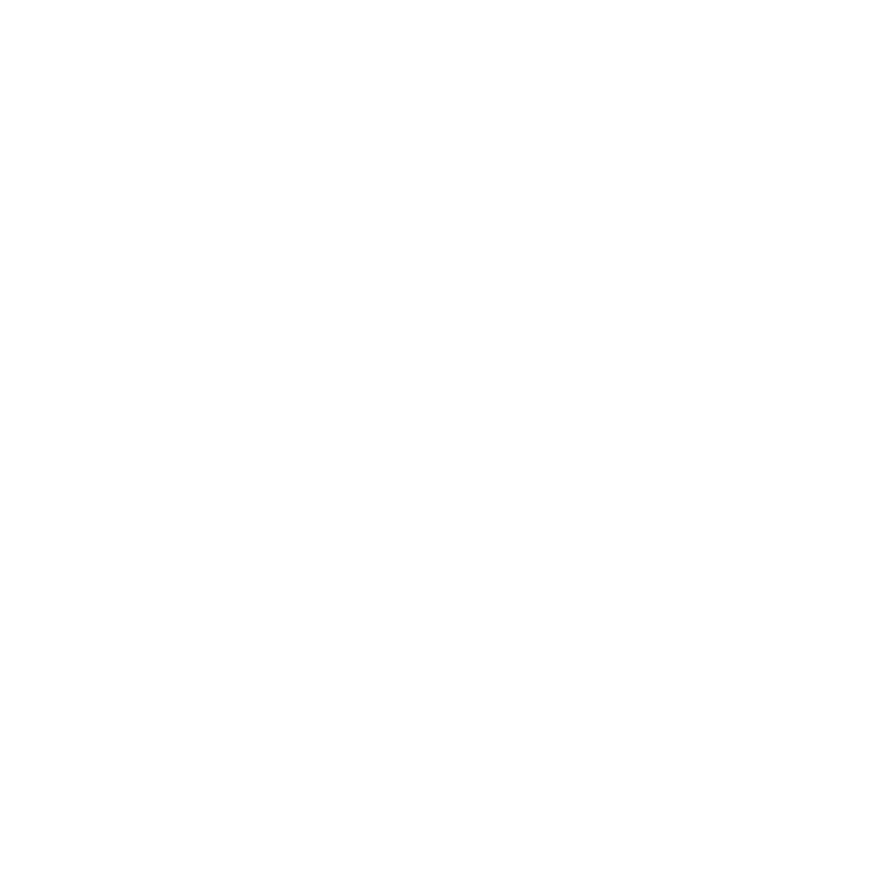White illustration of a rigatoni pasta shape.